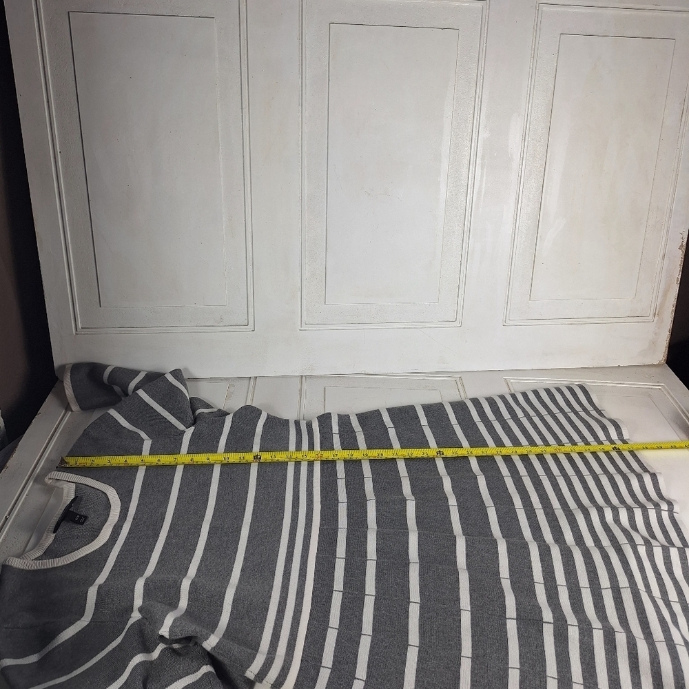 Lane Bryant Grey and White Striped Womens Sweater Dress Mid Sleeve Size 18/20 - Picture 13 of 15